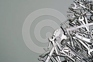 Assorted hand tools background