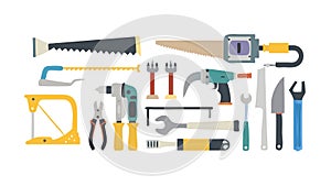 Assorted Hand Tools Icon: Construction DIY Vector Design Generative AI