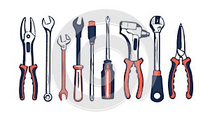 Assorted hand tools icon, representing repair and construction, vector design Generative AI