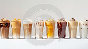 The Assorted Iced Coffees.AI generated image