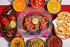 Assorted indian food set