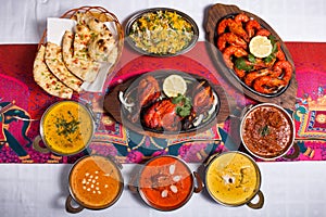 Assorted indian food set