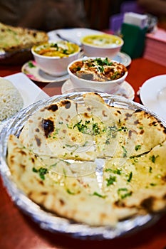 Assorted indian food