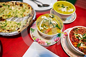 Assorted indian food