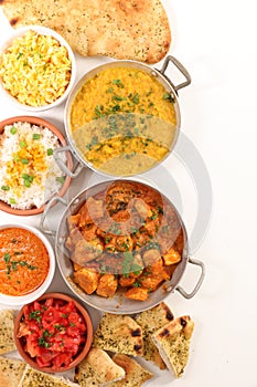 Assorted indian food