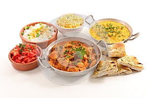 Assorted indian food