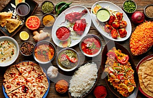 Diverso indio recetas comida varios 