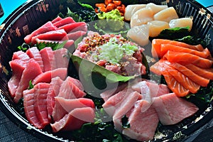 Assorted Japanese sashimi platter