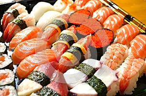 Assorted Japanese sushi