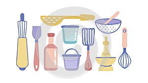 Assorted Kitchen Tools Vector Illustration, Culinary Essentials, vector design Generative AI