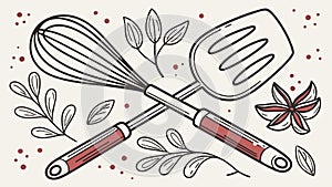 Assorted Kitchen Utensils, Culinary Essentials, vector design Generative AI