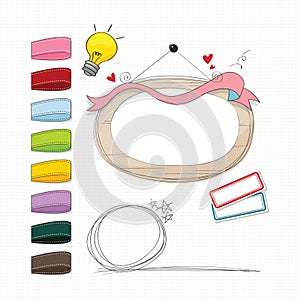 assorted labels. Vector illustration decorative design