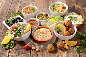 Assorted of lebanese dish, traditional food