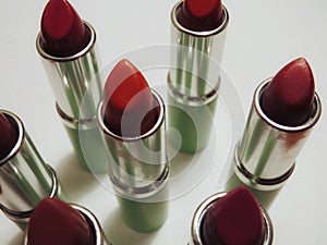 Assortment of open lipstick tubes