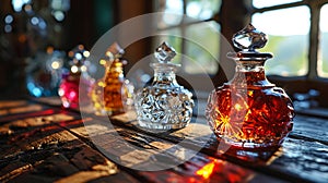 assorted luxury crystal perfume bottles