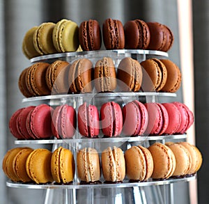 Assorted macaroon tower