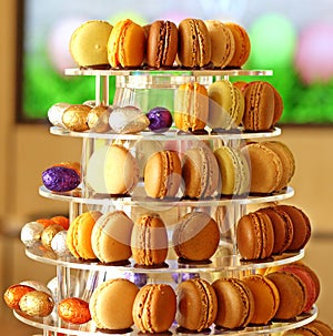 Assorted macaroon tower