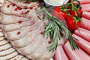 Assorted meat and ham delicacies