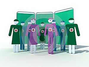 Assorted medical team