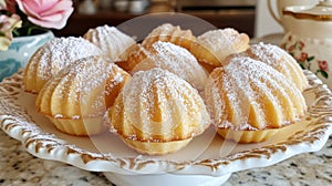 Assorted Mini Lemon Cupcakes On Ornamental Plate