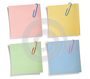 Assorted note papers isolated