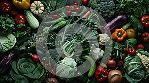 The assorted organic vegetables. AI generated