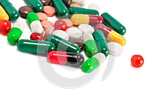 Assorted pharmaceutical medicine pills, tablets and capsules iso