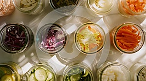 Assorted Pickled Vegetables in Jars