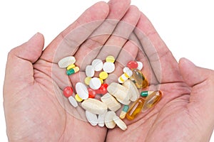 Assorted pills on hand