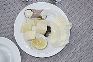 Assorted plate for breakfast