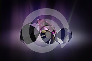 Group of Dark Diamonds on the Spotlight