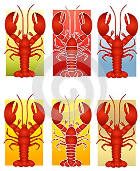 Assorted Red Lobster Clip Art