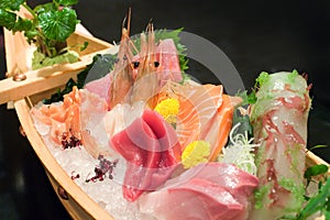 Assorted sashimi boat