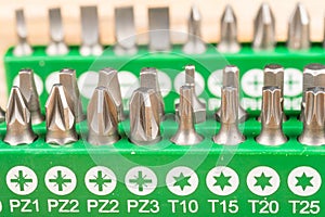 Assorted screwdriver insert tips photo