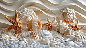 Assorted seashells AI Generated