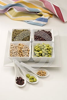 Assorted soy beans.