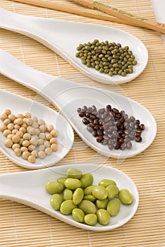 Assorted soy beans.
