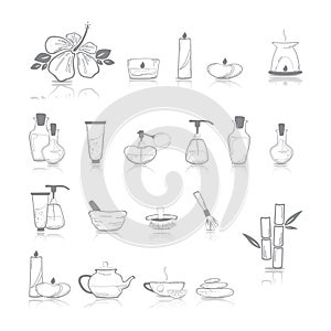 assorted spa icons. Vector illustration decorative design