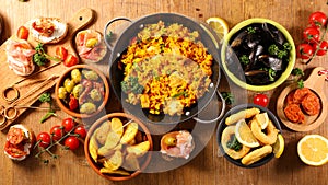 Assorted of spanish food