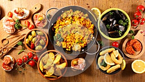 Assorted of spanish food photo