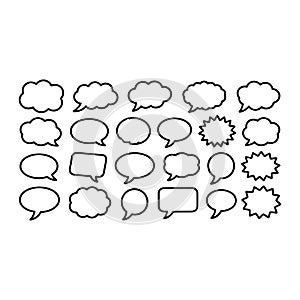 Assorted speech bubbles and thought clouds thought bubble