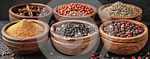 Assorted Spices in a Wooden Bowl - Flavorsome Herbs for Culinary Delights