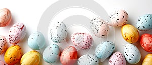 Assorted Spotted Easter Eggs on White