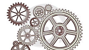 Assorted Steampunk Cogs and Gears Vector Art, vector design Generative AI