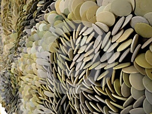 Assorted stone pebbles in different colors macro