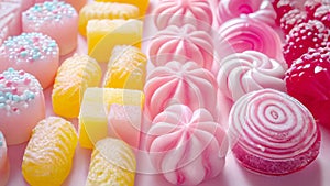 Assorted Sugary Confections in Pastel Hues