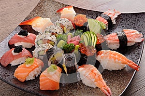 Assorted sushi platter