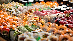 Assorted Sushi Platter Close-Up