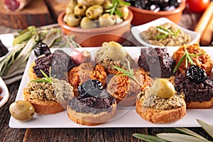 Assorted of tapenade
