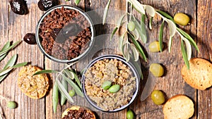 Assorted tapenade and canape
